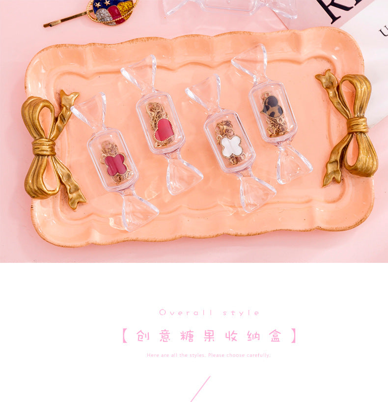 cute candy-shaped clear plastic box for jewelry