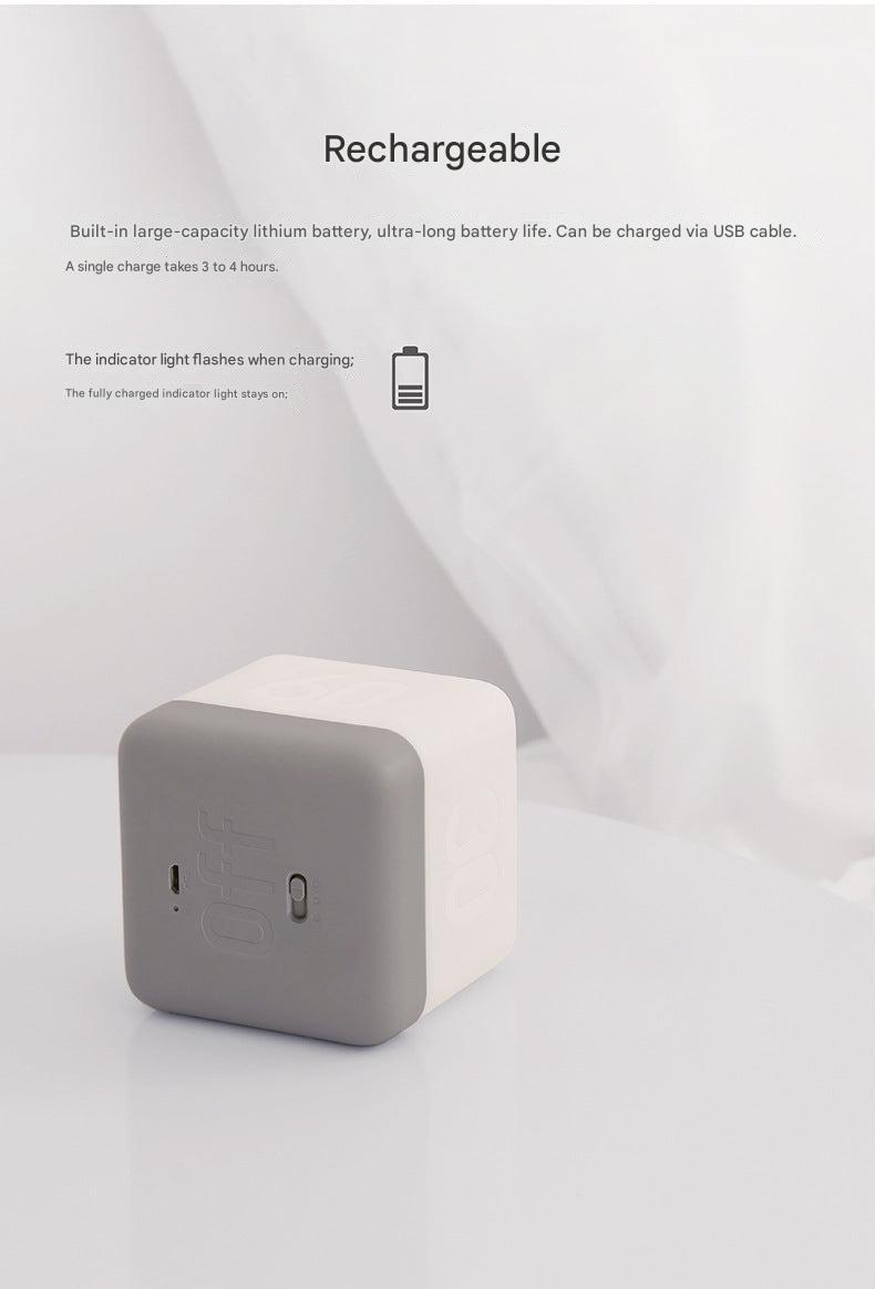 cube-shaped timer nightlight in ambient setting