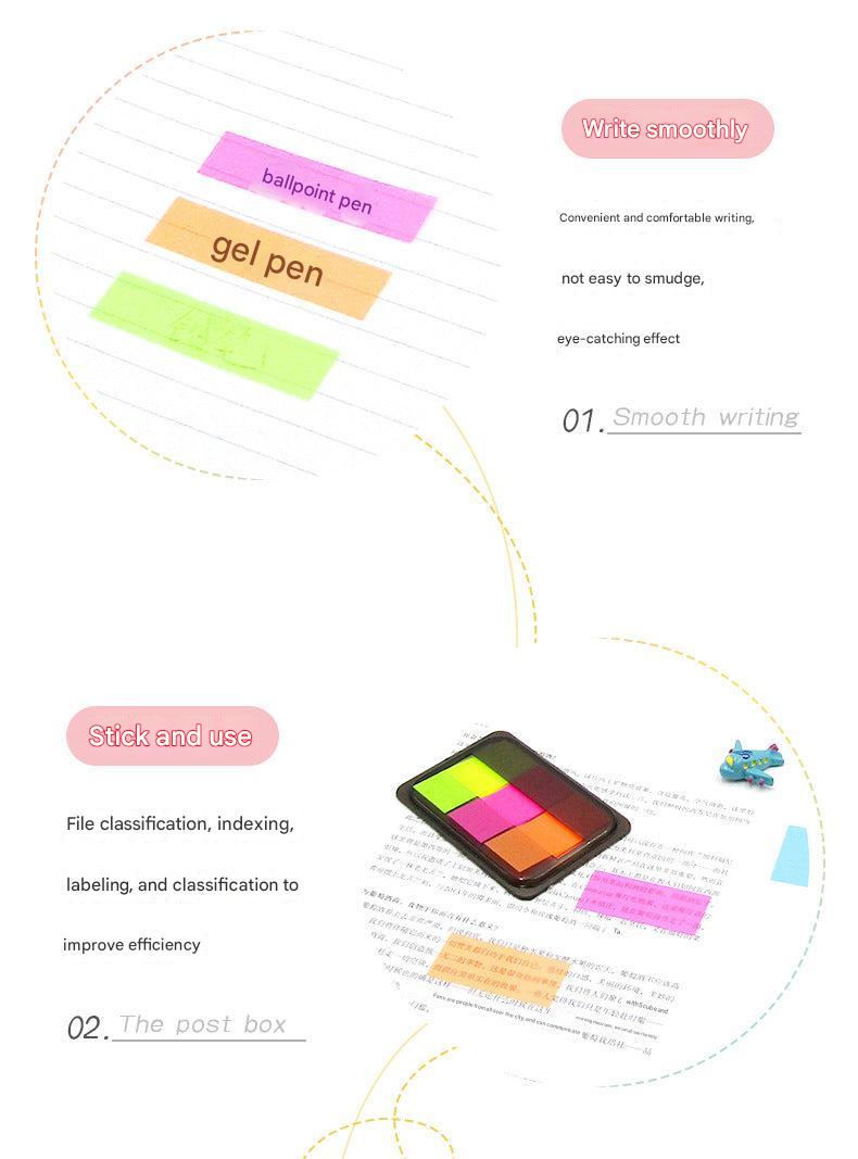 Repositionable sticky notes multiple colors