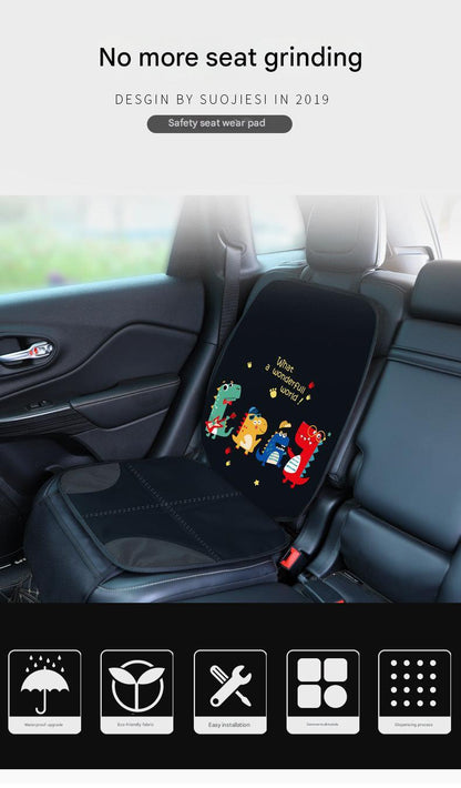 Leather car seat safety pad in black