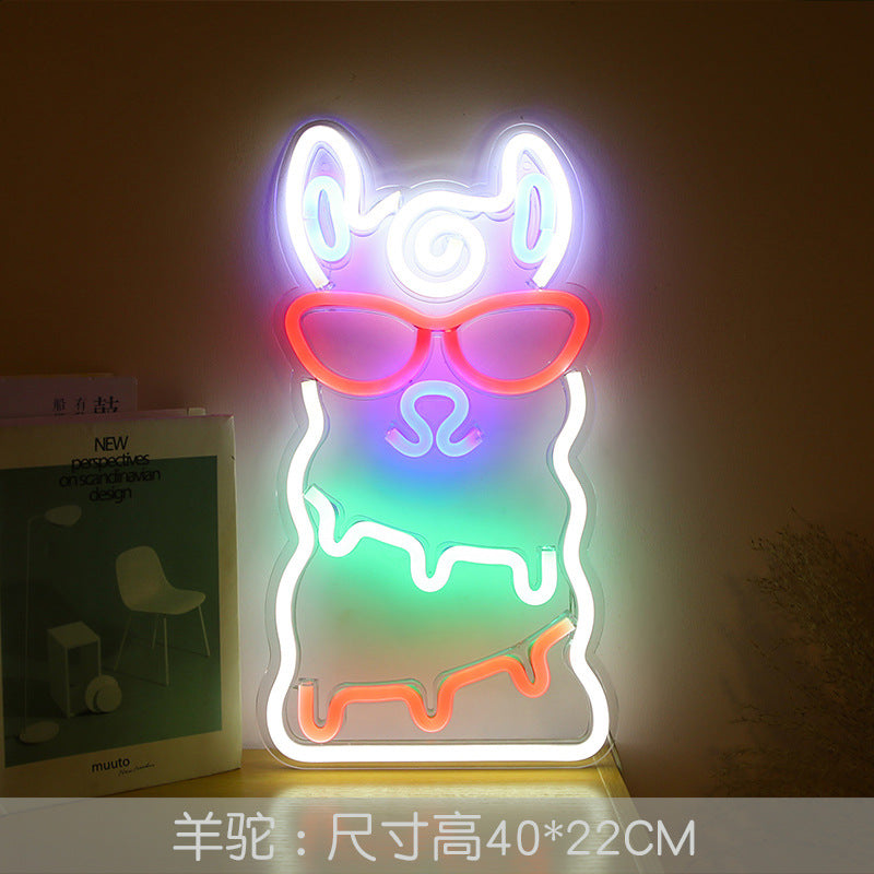 neon sign with moon and star design