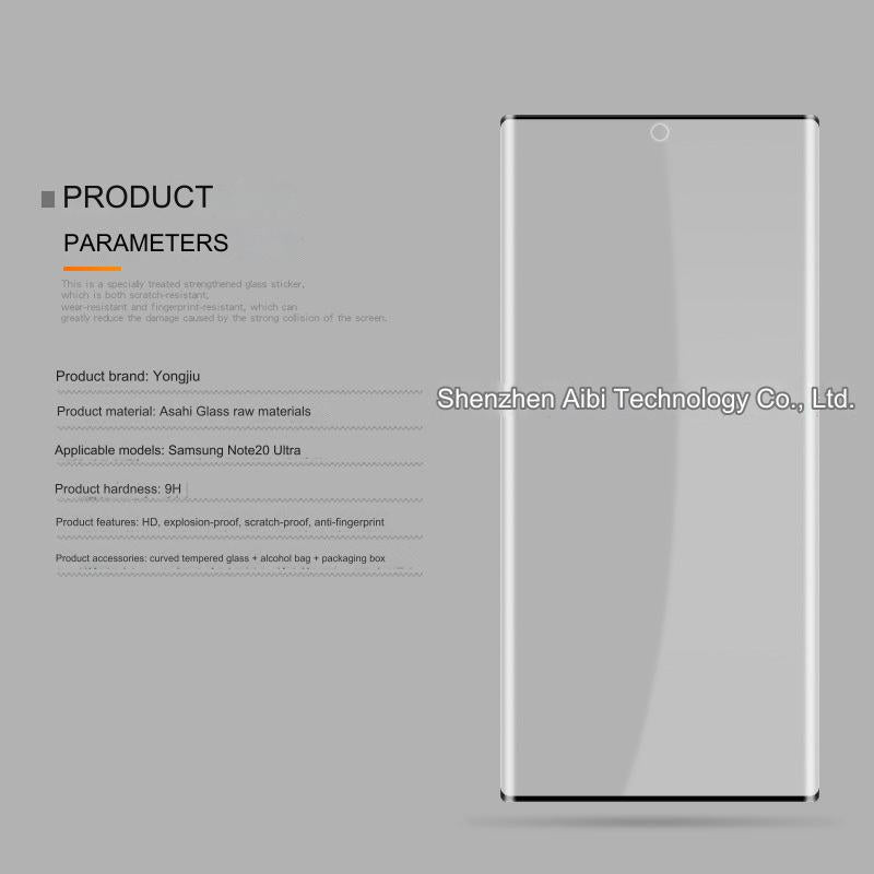 Premium 3D Curved Tempered Glass Screen Protector for Samsung Galaxy Note 20 Ultra - Full Coverage, HD Clarity, Anti-Fingerprint