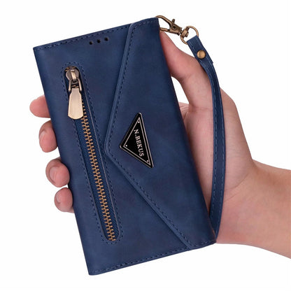 Premium PU Leather Wallet Case for iPhone & Samsung - Multi-Card Holder with Zipper Closure