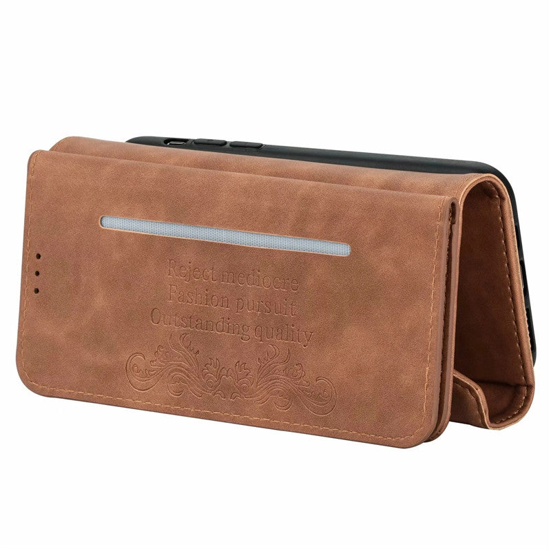 Premium PU Leather Wallet Case for iPhone & Samsung - Multi-Card Holder with Zipper Closure