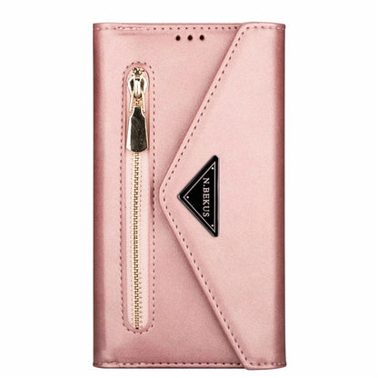 Premium PU Leather Wallet Case for iPhone & Samsung - Multi-Card Holder with Zipper Closure