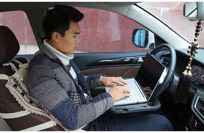 side view grey portable steering wheel desk