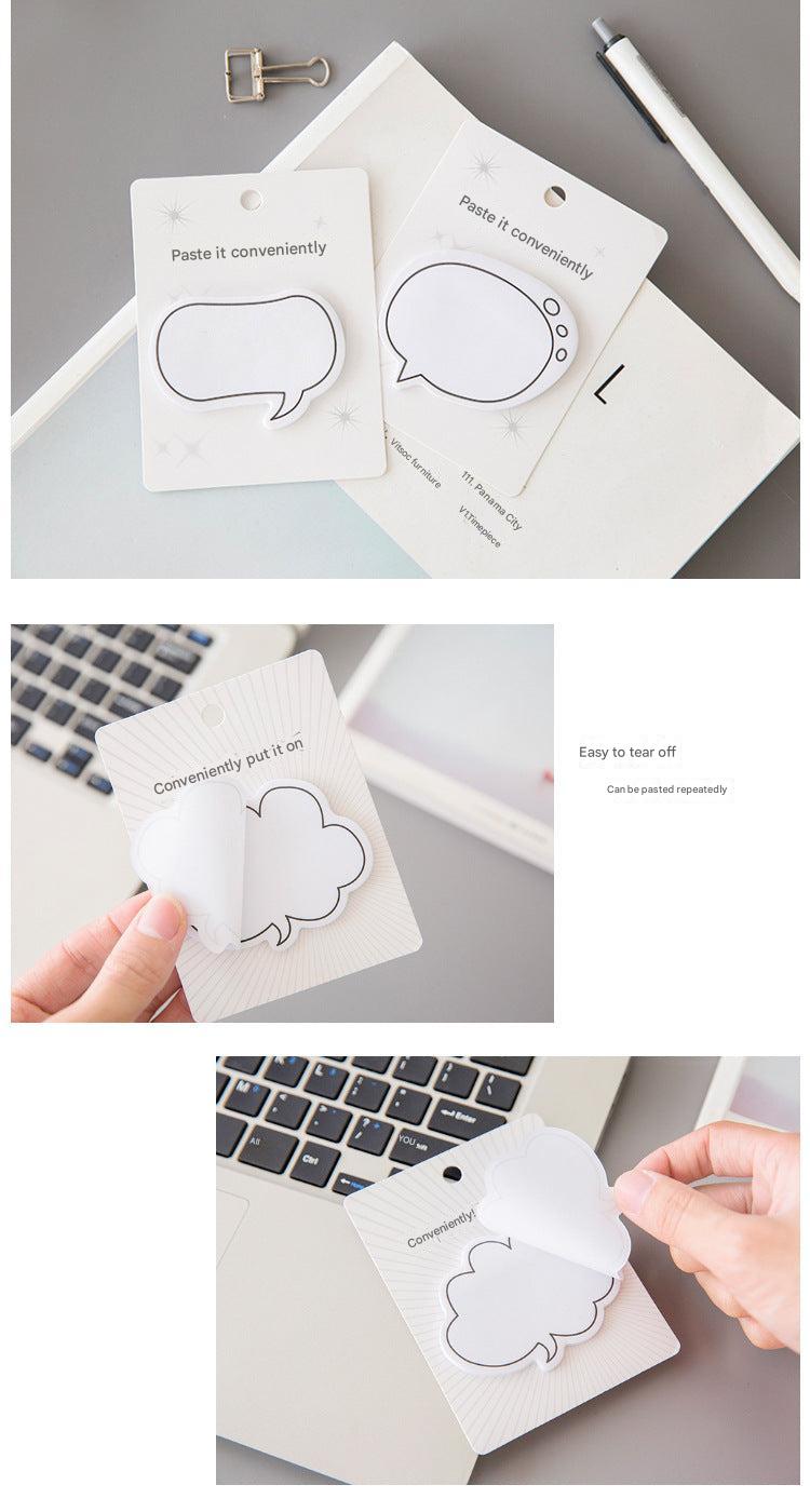 cute cloud dialogue sticky note with clear background