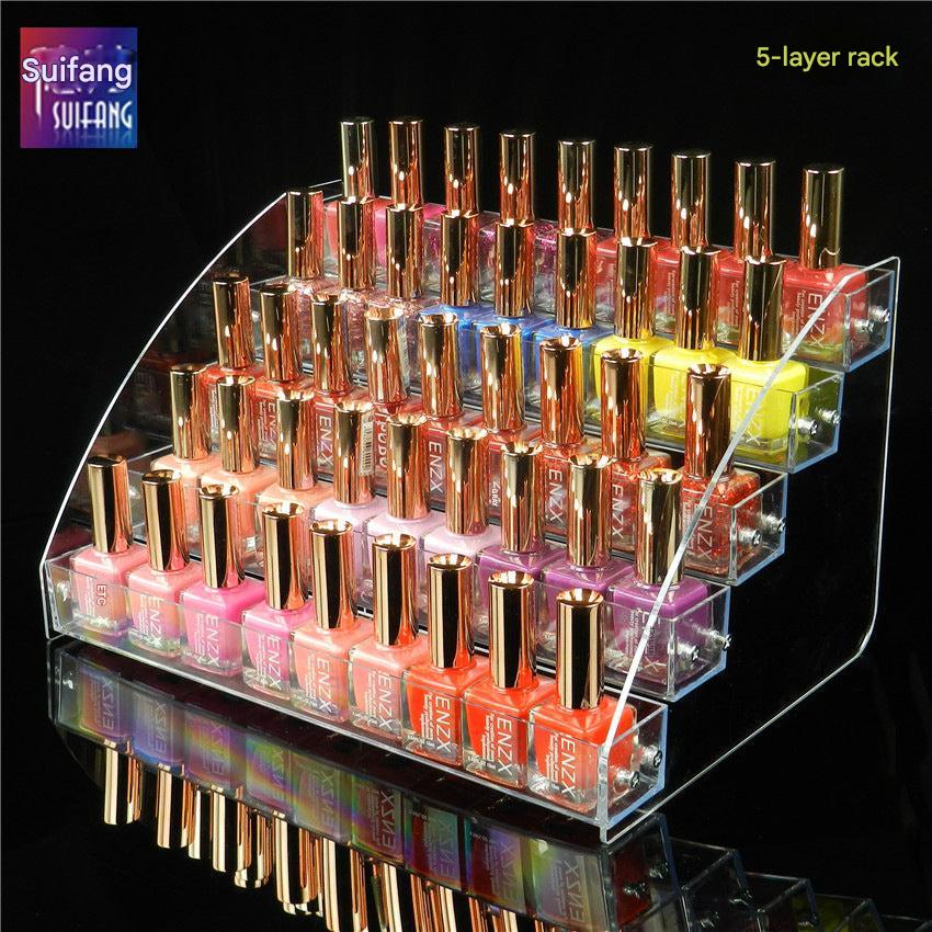 nail polish display stand filled with bottles