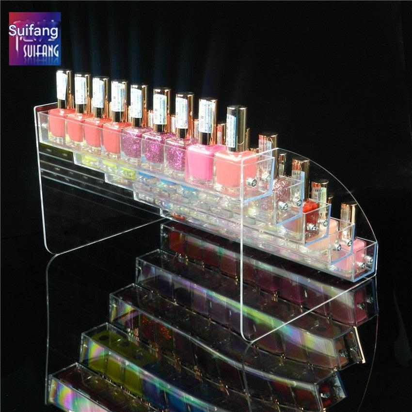 view of cosmetic stand arranging cosmetics neatly