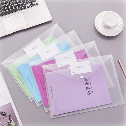 transparent document folder front view