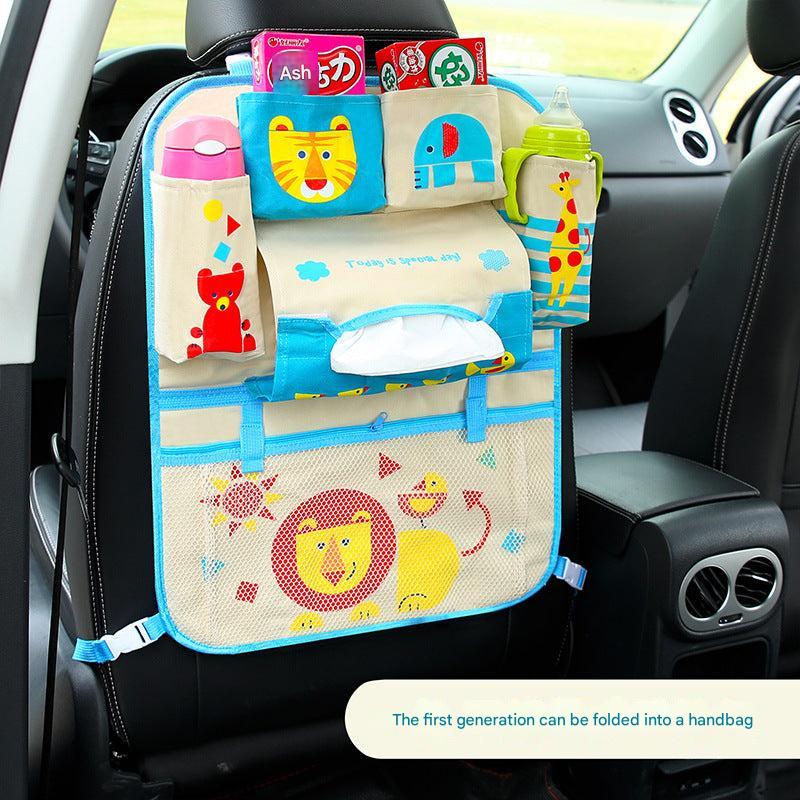 lion print backseat storage