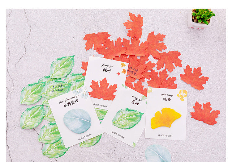 Assorted leaf-shaped memo notes collection