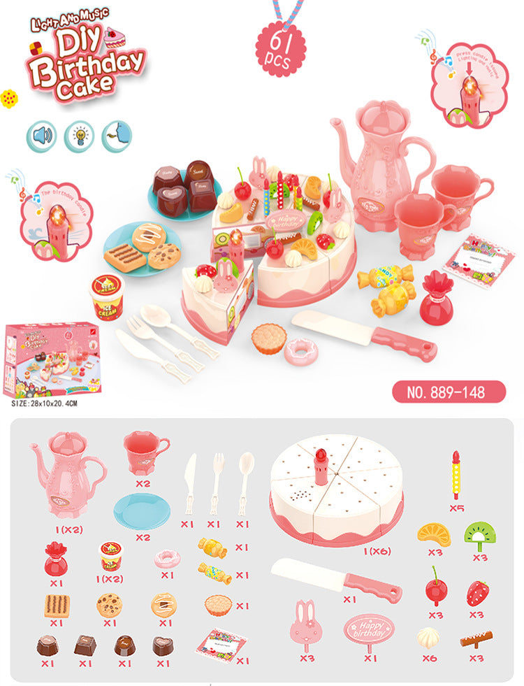 Child's light and sound cake making toy playset