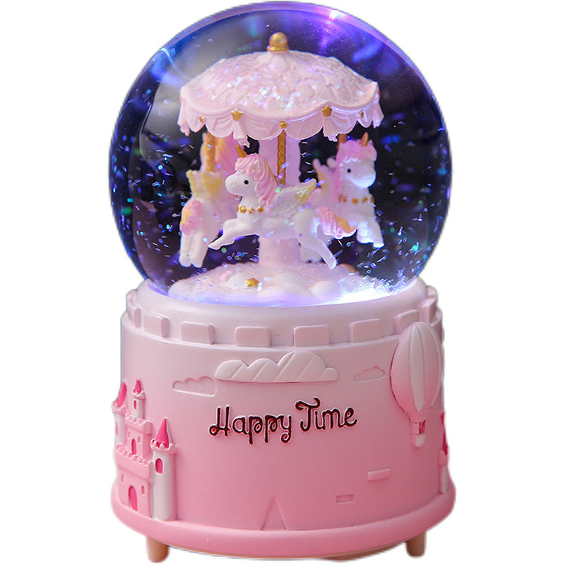 carousel music box with multicolor lighting