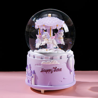 crystal globe with automatic snow and music