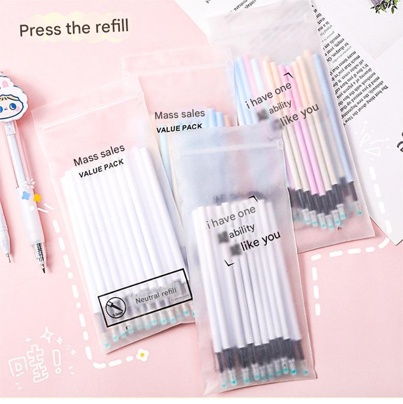 assorted gel pen refills display