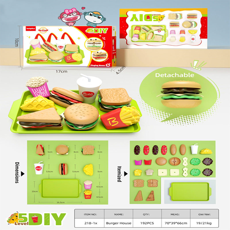 fun fast food toy set for children