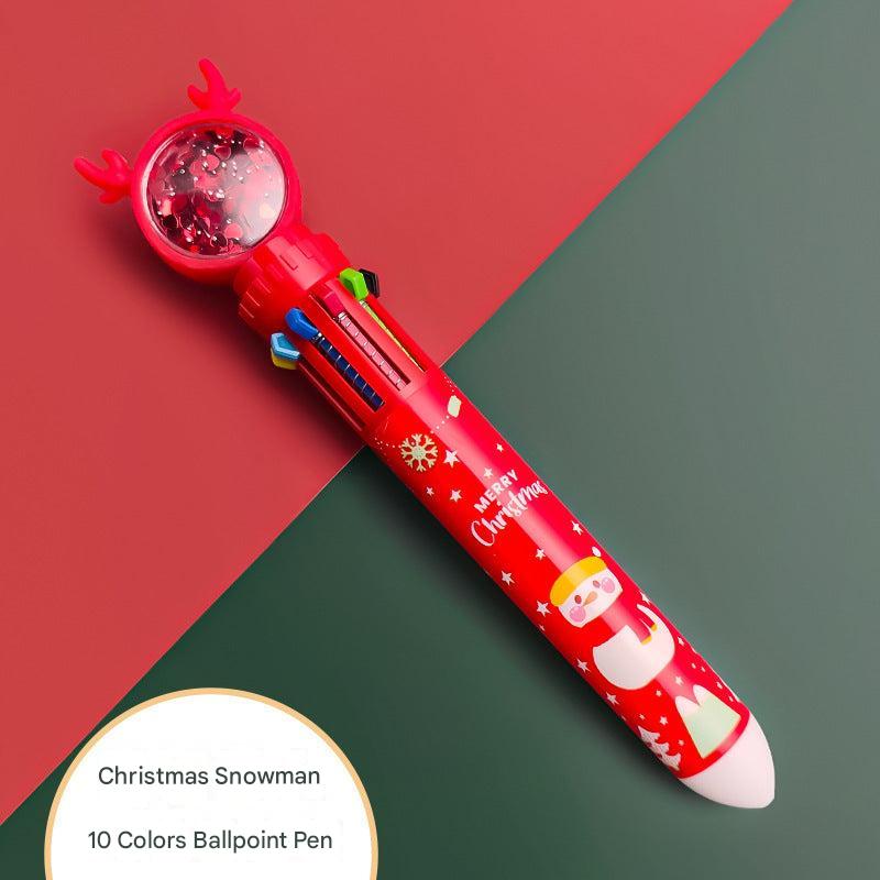 festive writing tool, multiple colors in one pen, holiday design