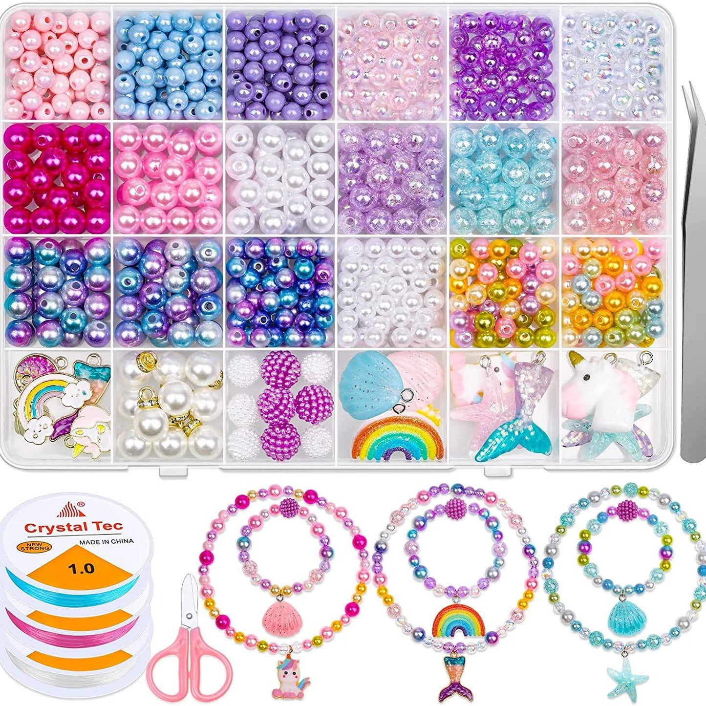 sparkling beads and charms jewelry kit