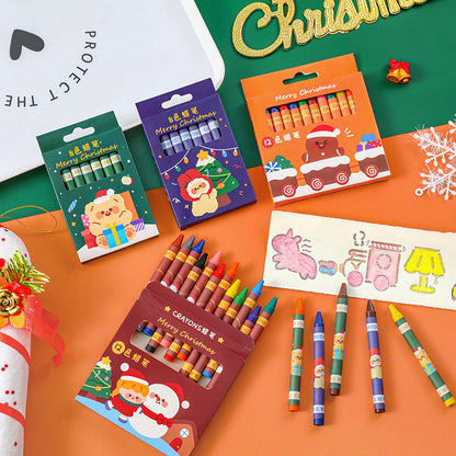 colorful Christmas Cabin crayon set