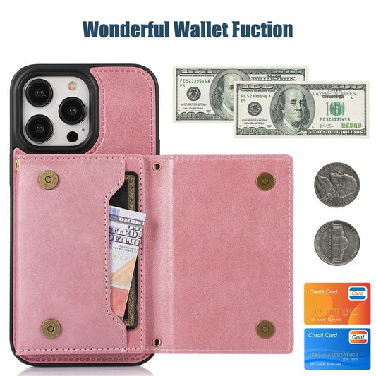 Slim Magnetic iPhone Wallet Case with Stand - Anti-Drop, Shockproof Protection for iPhone 15/14/13/12 Series