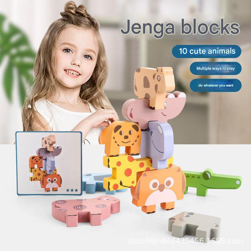 wooden animal stacking game