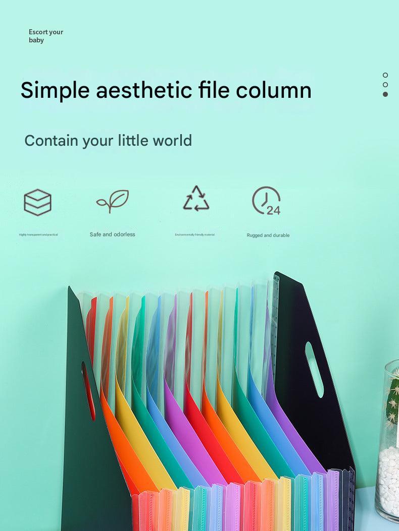 multiple color file organizers stack