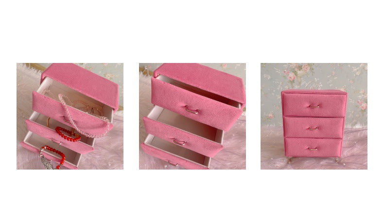 luxurious pink velvet jewelry organizer