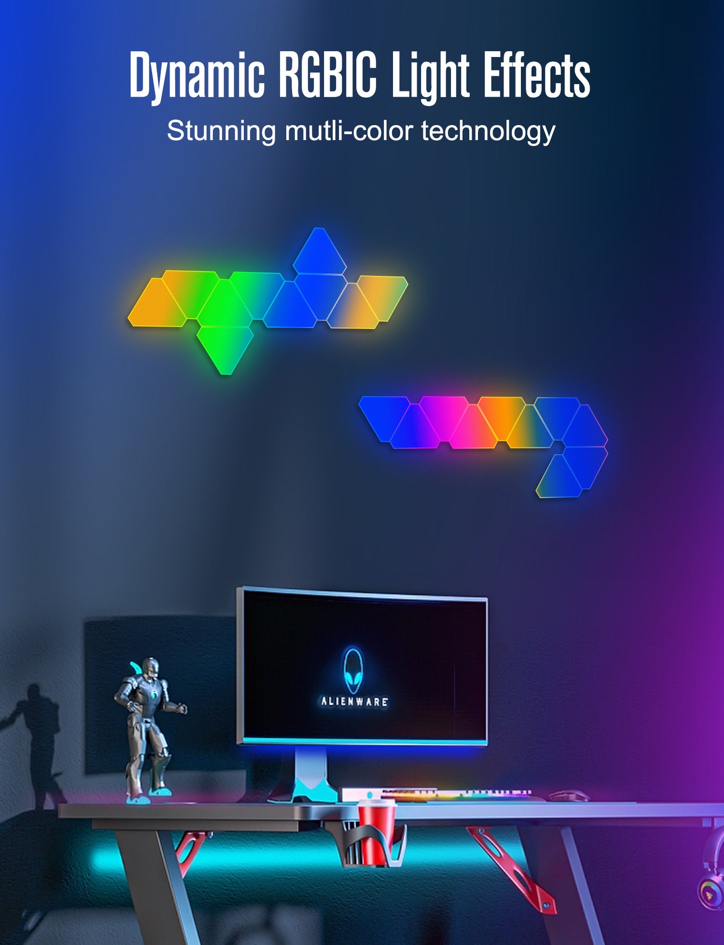 LED light triangle panels with App control