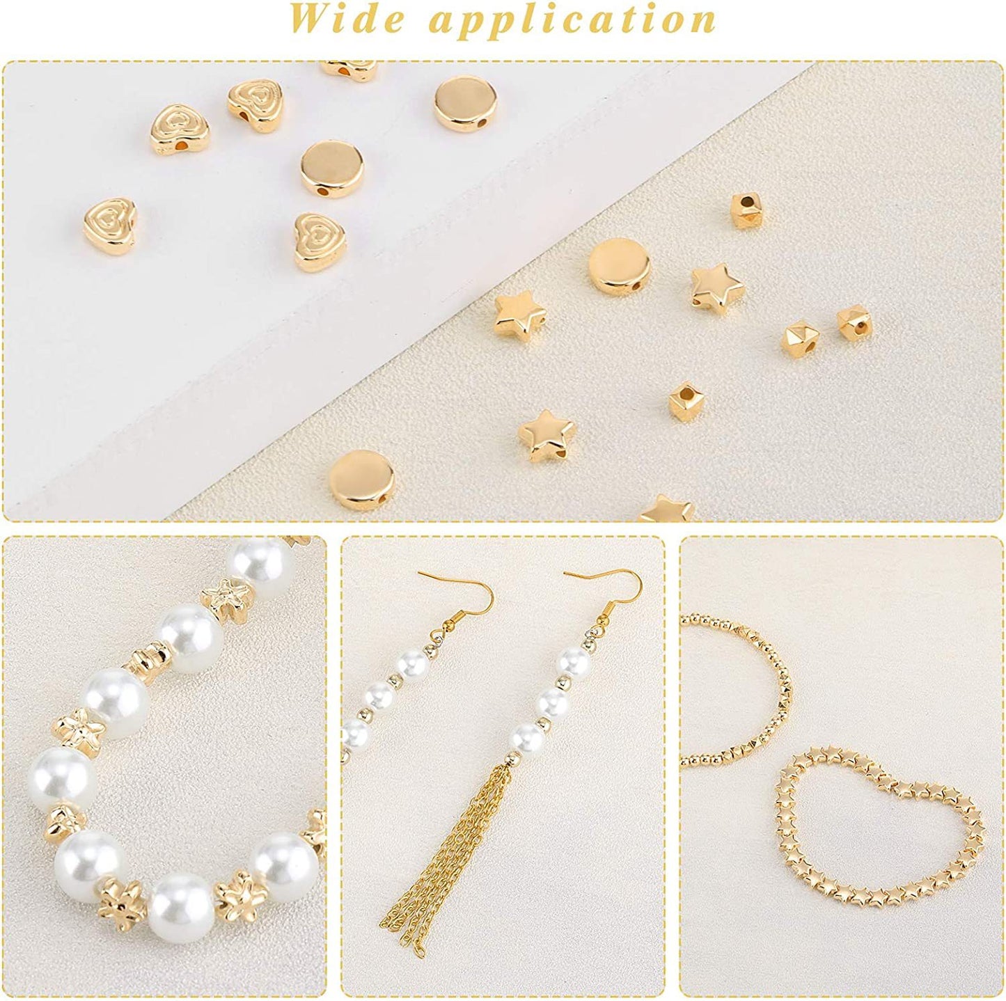 gold silver rose gold spacer beads