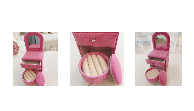 plush rose pink velvet jewelry box