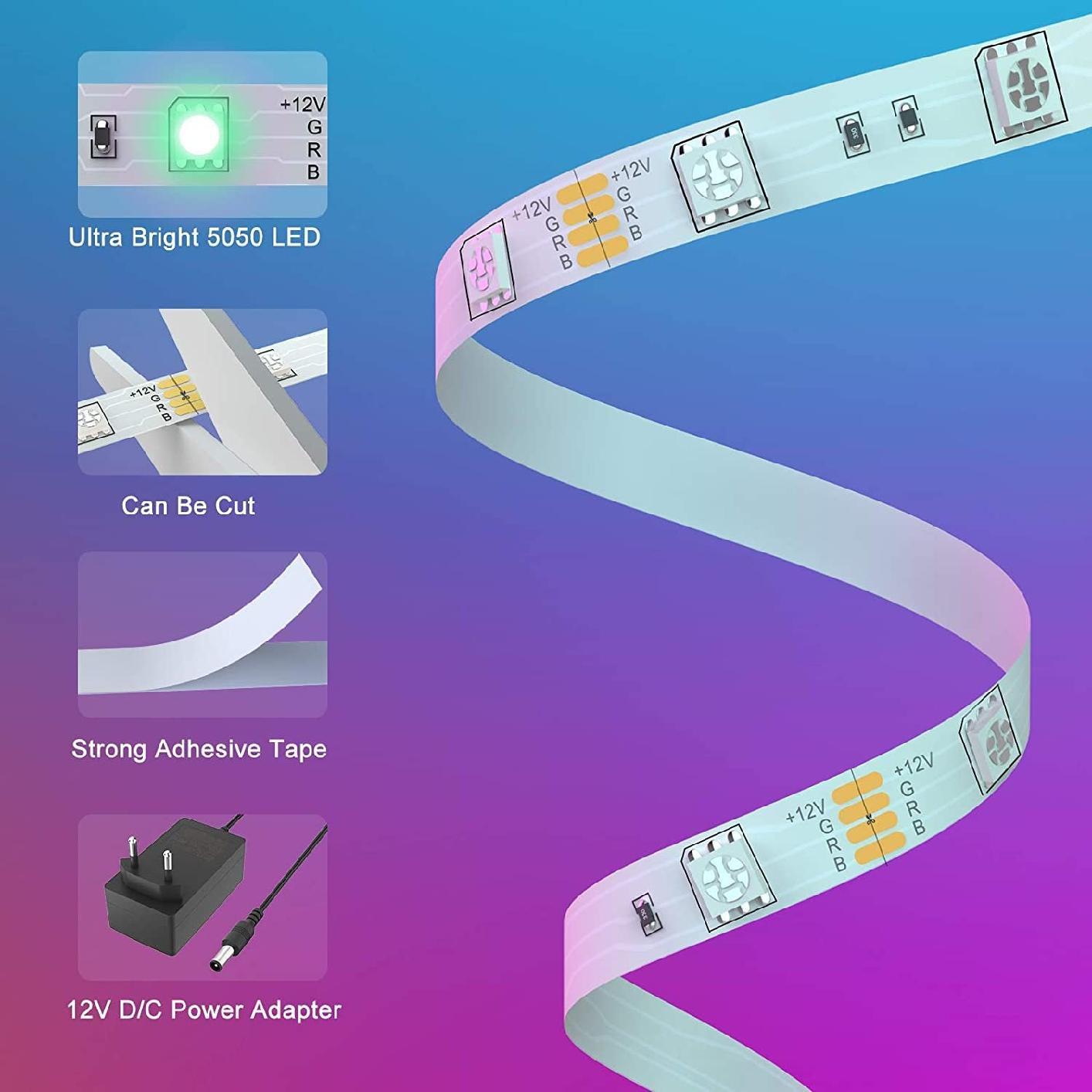 Close-up of RGB LED lights