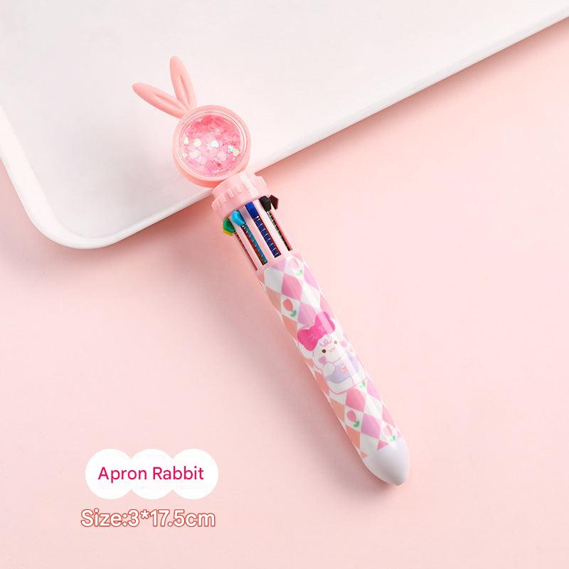 vibrant rabbit-themed pen variety of colors