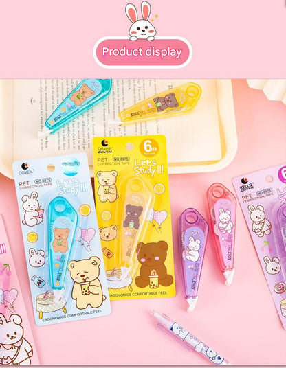 large pink cartoon animal correction tape