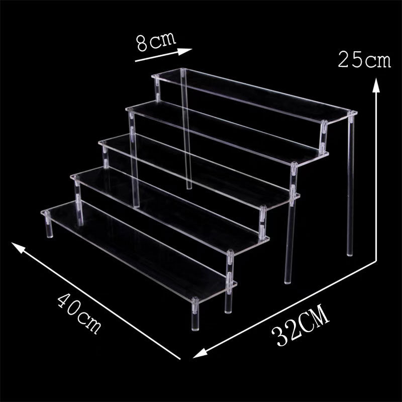 Elegant acrylic shelf with merchandise