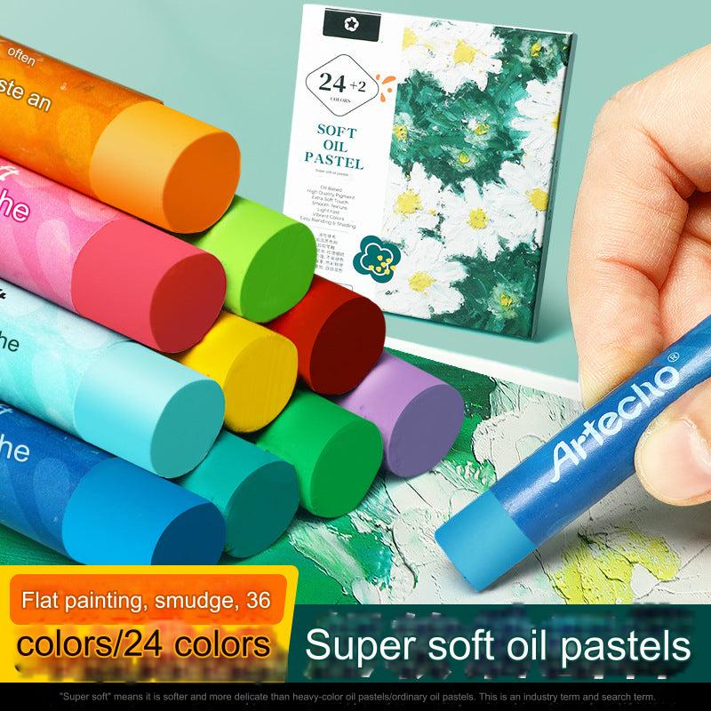 Montmartre 24-Color Ultra Soft Oil Pastels for Kids - Vibrant, Easy to Blend Art Crayons