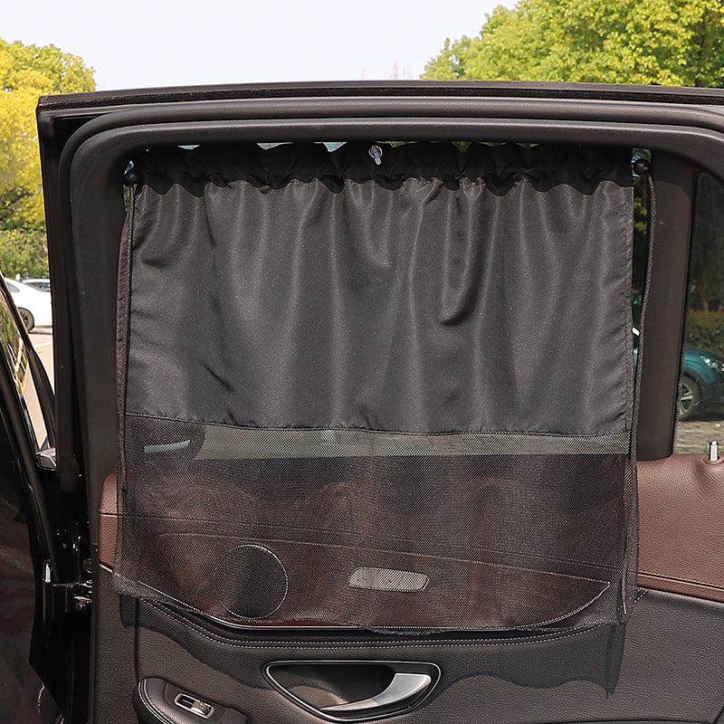 vehicle side window sun blocking curtain