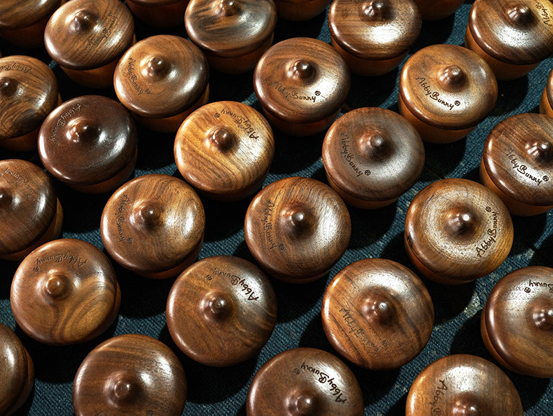 acorn-shaped musical box on display