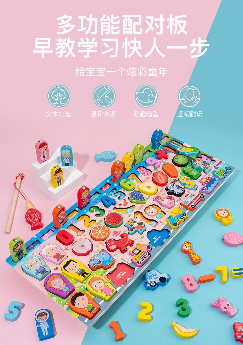 multifunctional wooden learning toy