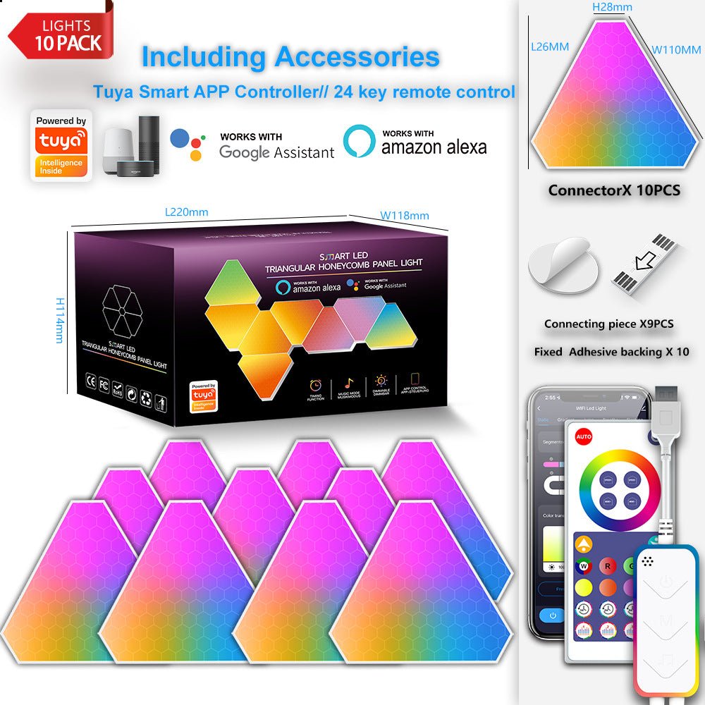 LED light triangle panels with App control