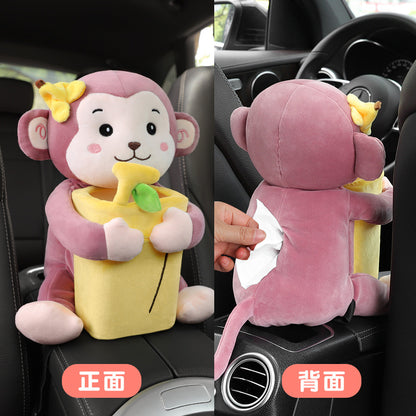 Plush carrot rabbit designed car accessory for armrest