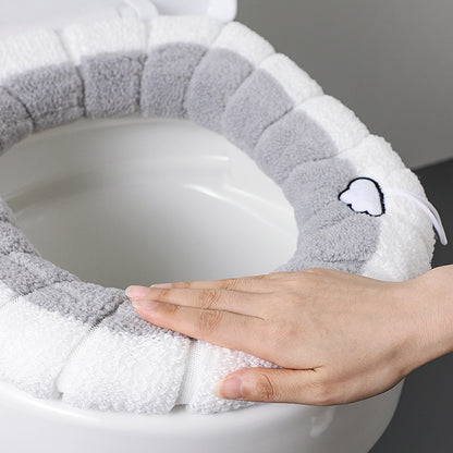 comfy pink plush toilet seat cushion