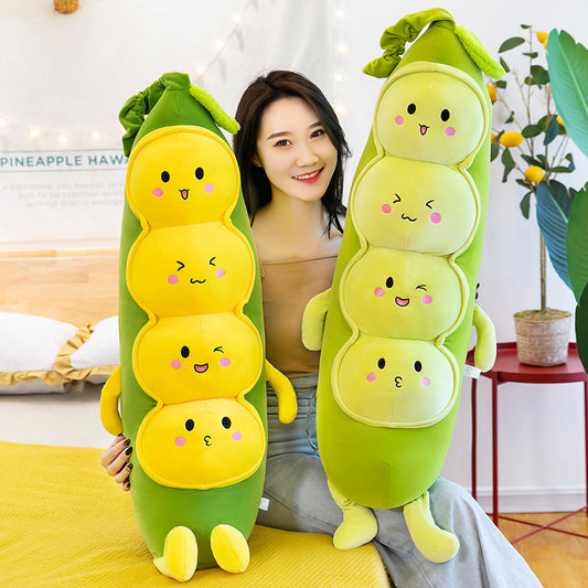 bright yellow green caterpillar plush front view