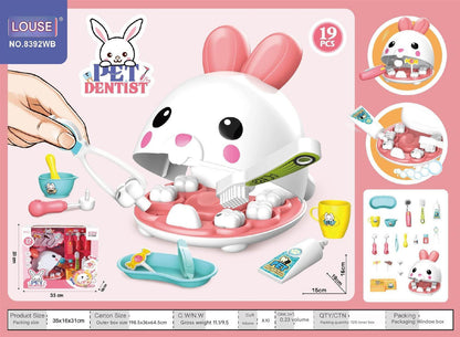 vet tools with plush rabbit