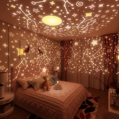 Kid’s room with bunny star projector