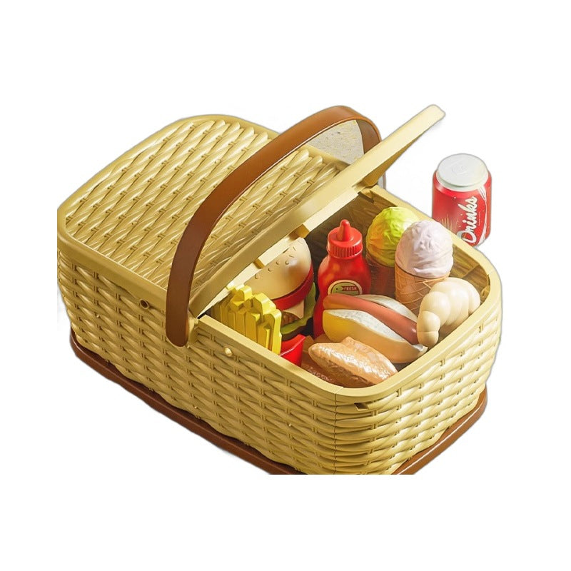 children's playset with picnic mat and snacks