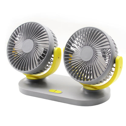 Rear view of dual head car fan