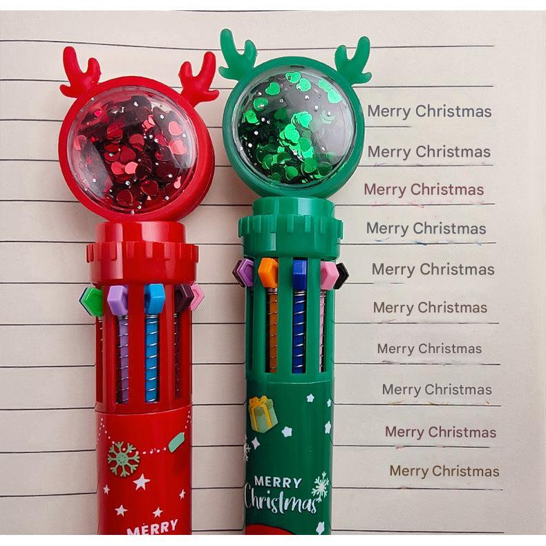 gift-worthy Christmas themed pen, multi ink colors