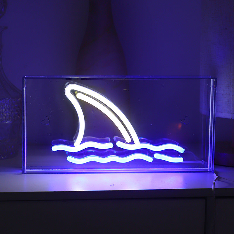 Colorful neon light with ice cream shape for parties