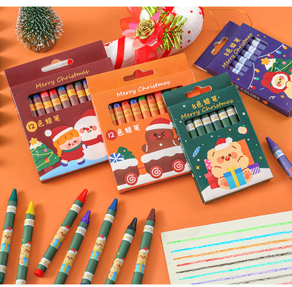 colorful Christmas Cabin crayon set